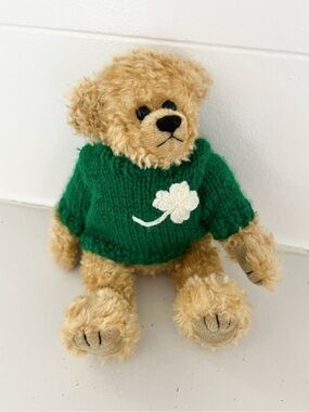 Ty Attic Treasures Beanie Baby Blarney Irish Bear 1993 Vintage, Jointed Limbs
